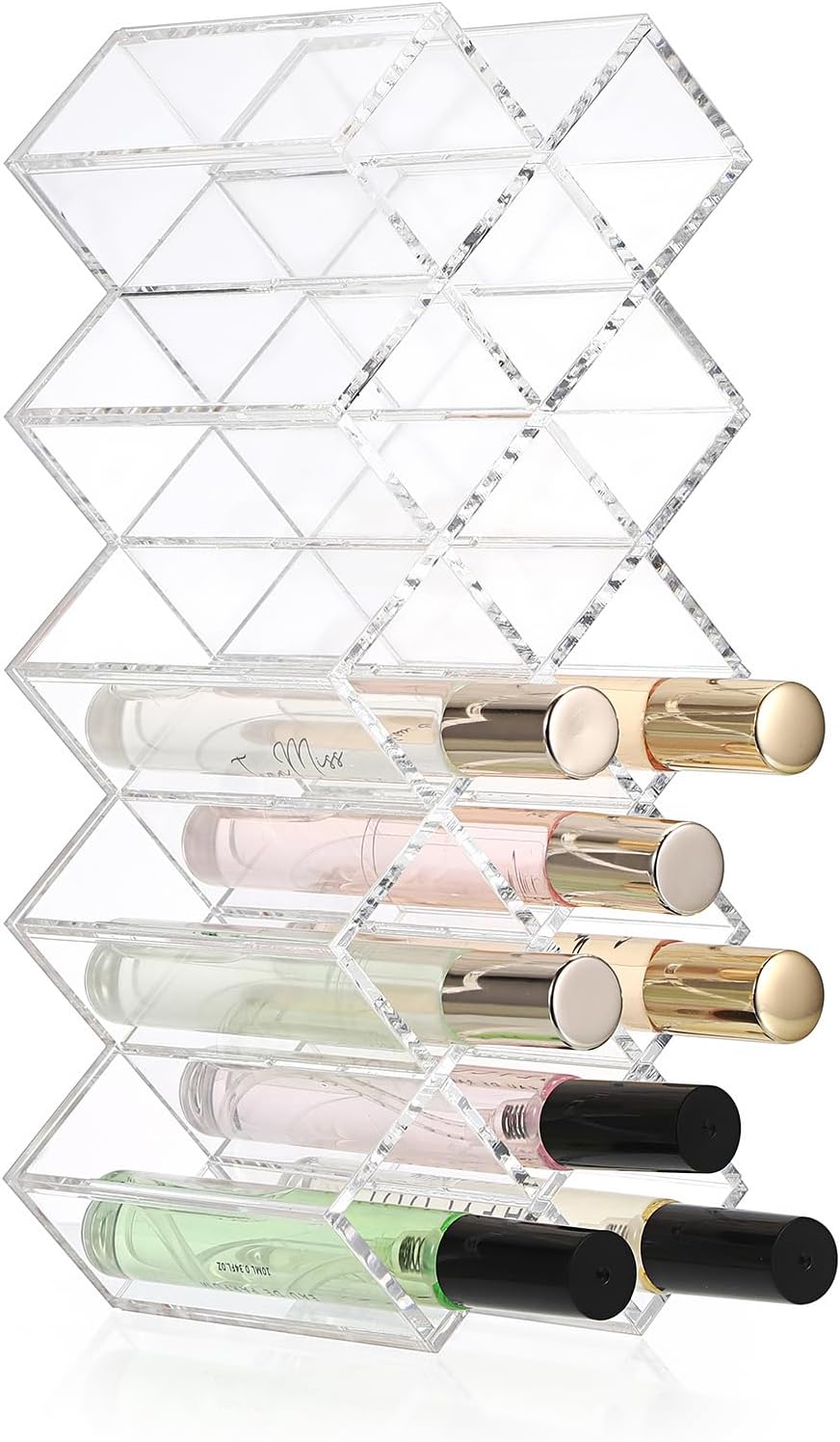 ELLDOO Rollerball Perfume Organizer, 14 Spaces Acrylic Perfume Storage