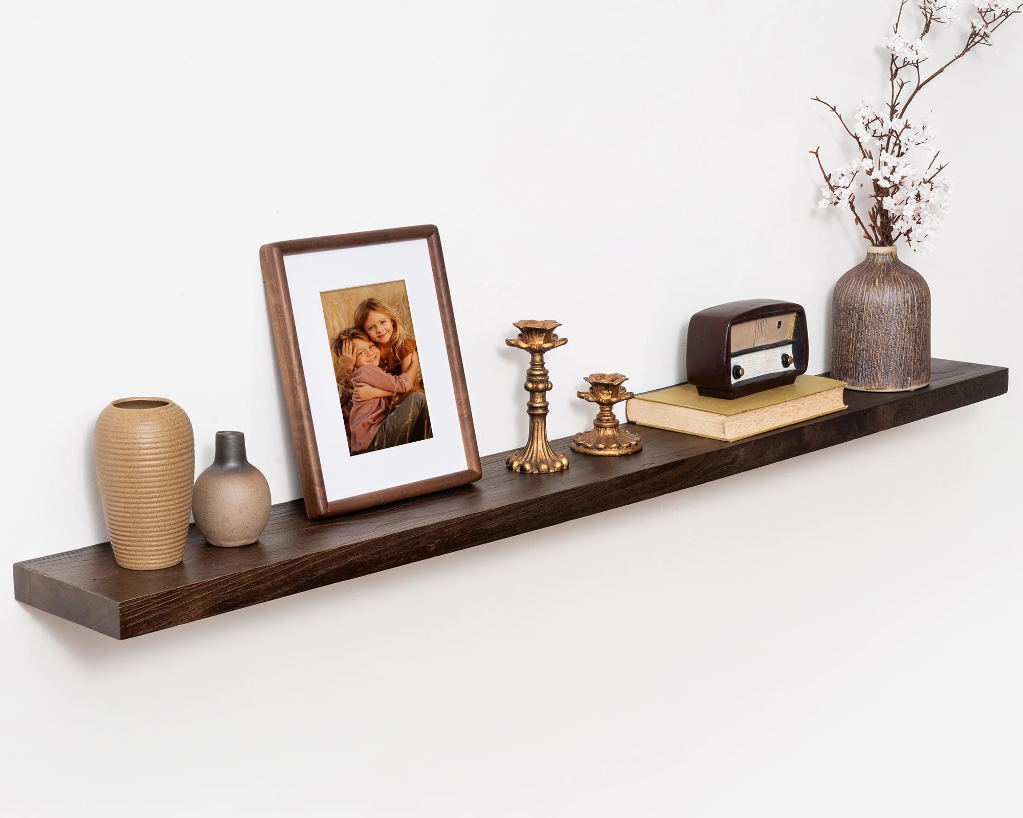 Marsmiles 48in Solid Wood Floating Shelves for Wall, 1Pack|Walnut