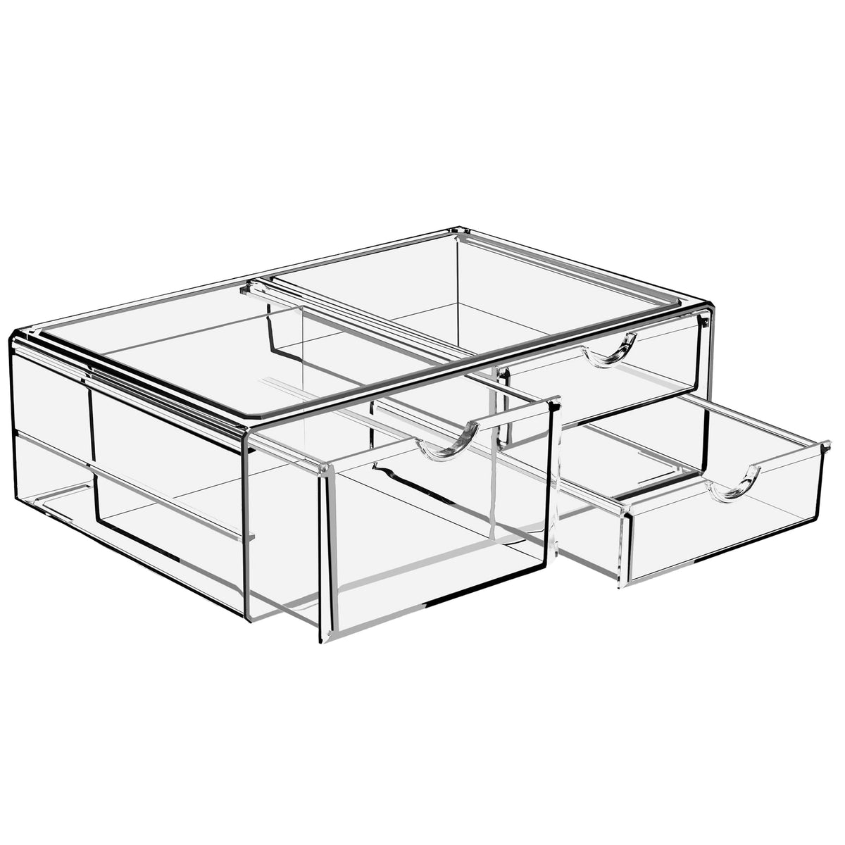 Sorbus Acrylic Drawers, Clear Makeup Organizer for Vanity (2 Wide Drawers)