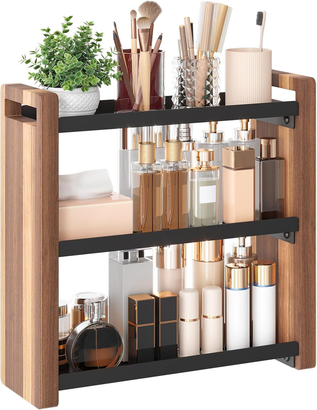 3 Tiers Bathroom Countertop Organizer, Bathroom Shelf, Makeup Organizer | Kitchen Countertop Organizer, Vanity Shelf, Bathroom Sink Organizer, Bathroom Organizers and Storage, Acacia