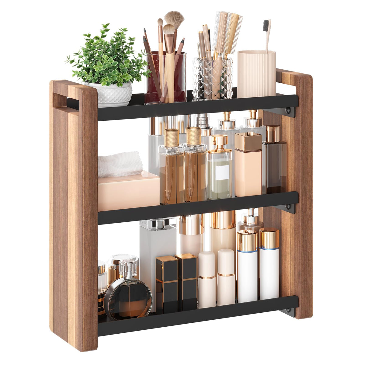 3 Tiers Bathroom Countertop Organizer, Bathroom Shelf, Makeup Organizer | Kitchen Countertop Organizer, Vanity Shelf, Bathroom Sink Organizer, Bathroom Organizers and Storage, Acacia