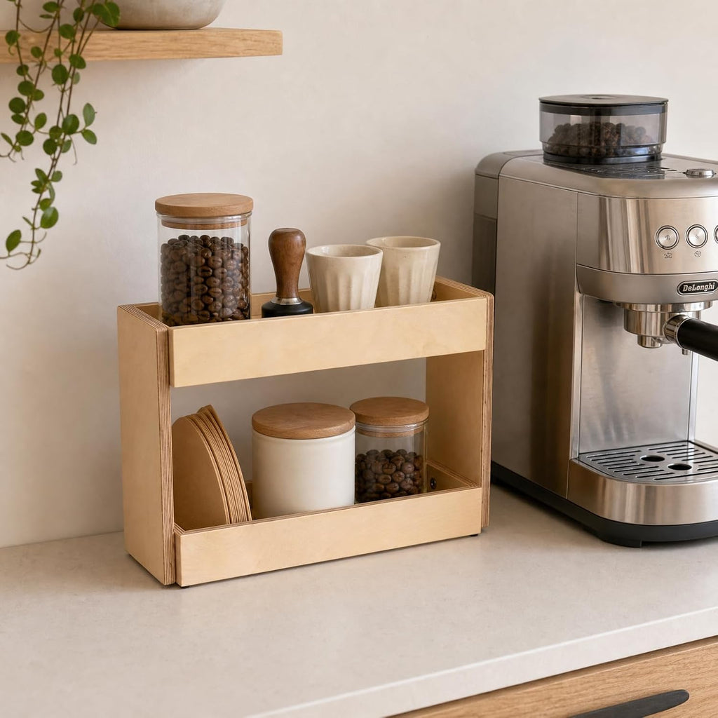 2-Tier Bathroom Kitchen Coffee Station Counter Shelf Organizer