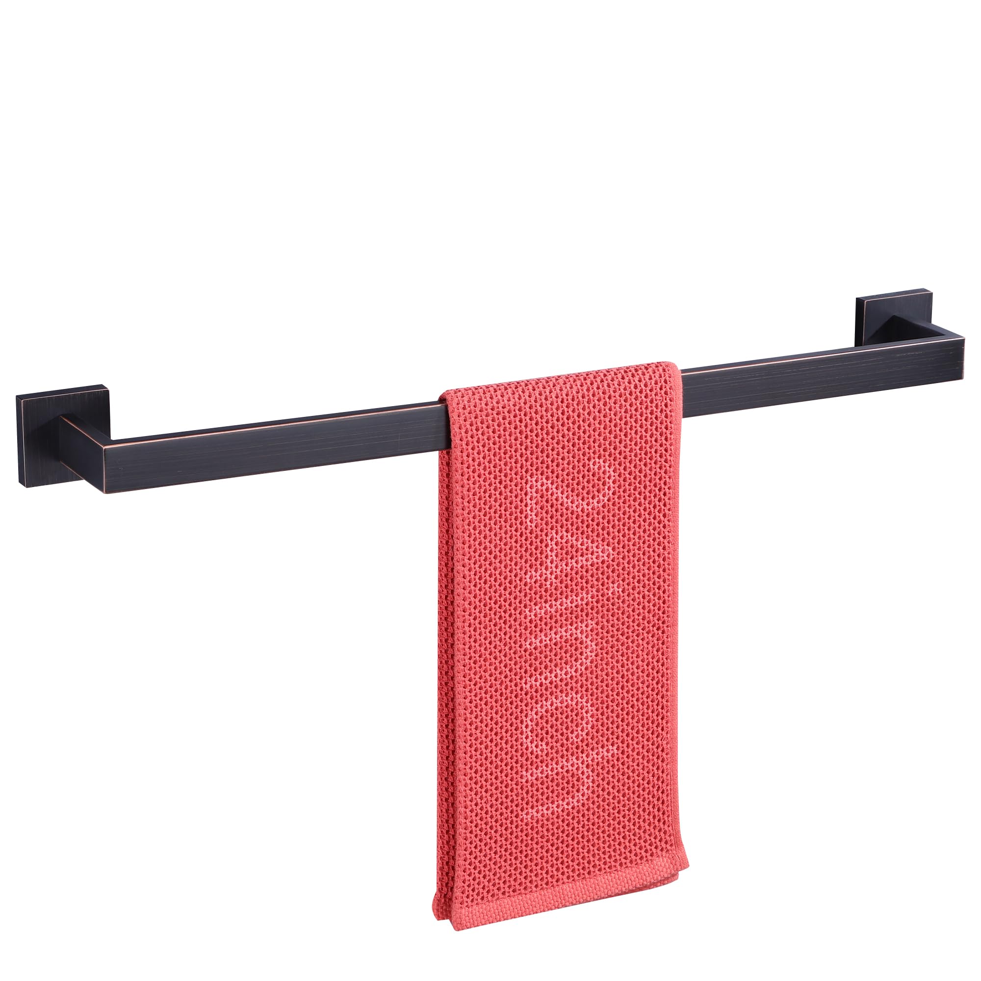 LANC 2 Pack Bath Towel Bars, Matte Black 24-Inch Bathroom Towel Rail Square Towel Racks Kitchen Towel Holders, Stainless Steel Wall Mount Towel Hanger Towel Rods,A8804-6MB