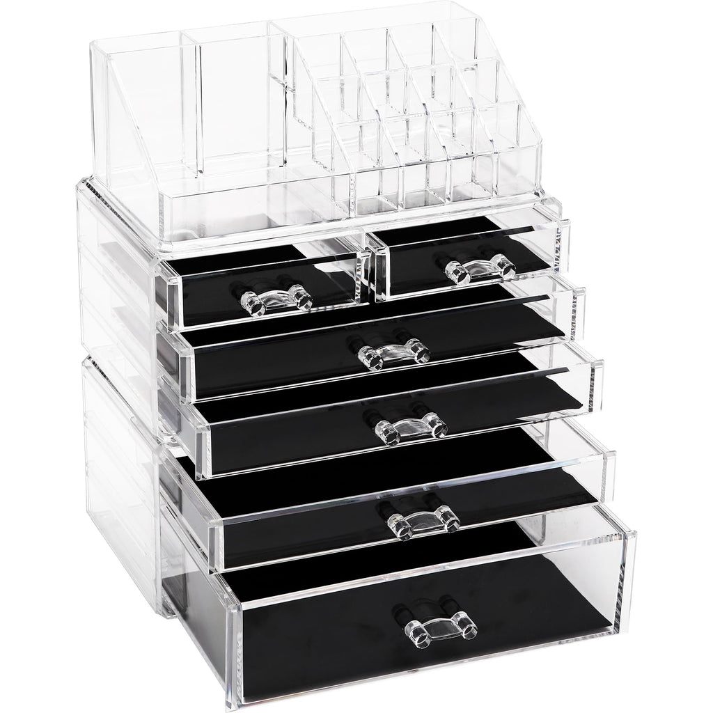 Sea Team Stackable Clear Acrylic 16-Slot Lipstick Organizer for Vanity