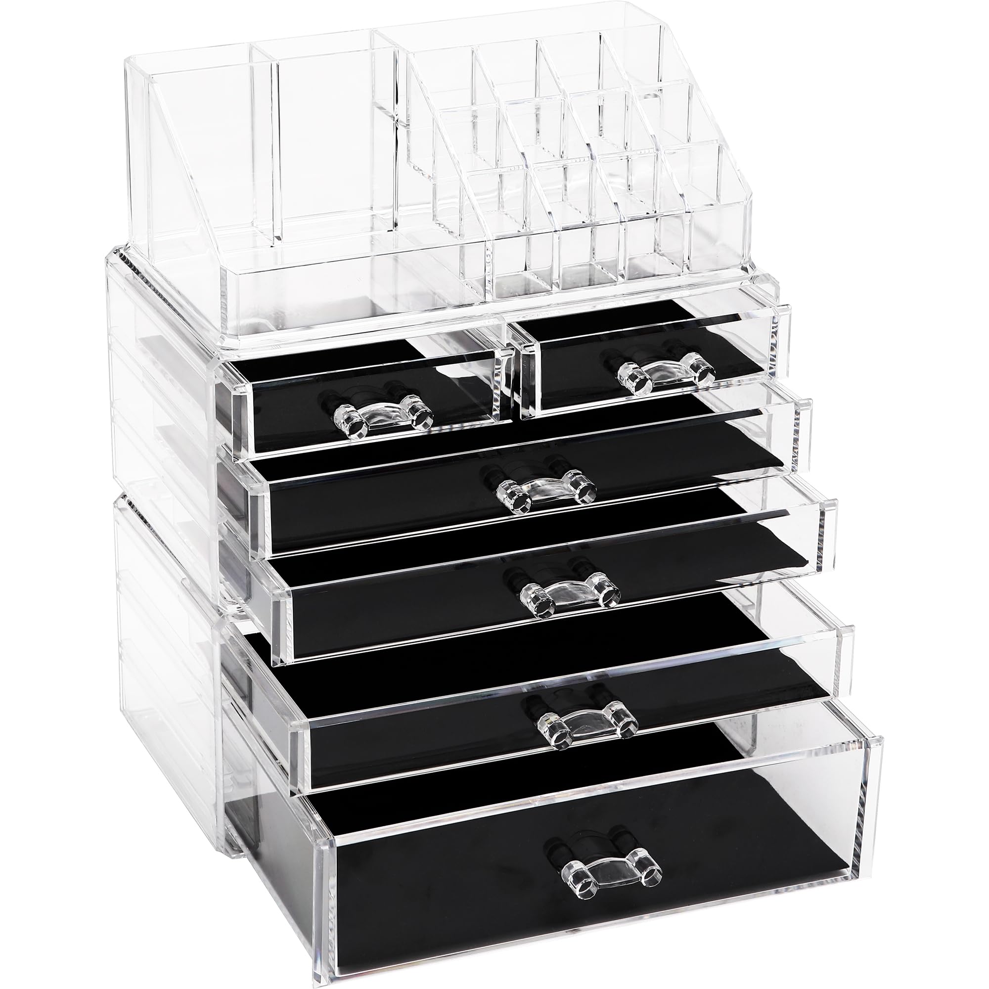 Sea Team Stackable Clear Acrylic 16-Slot Lipstick Organizer for Vanity