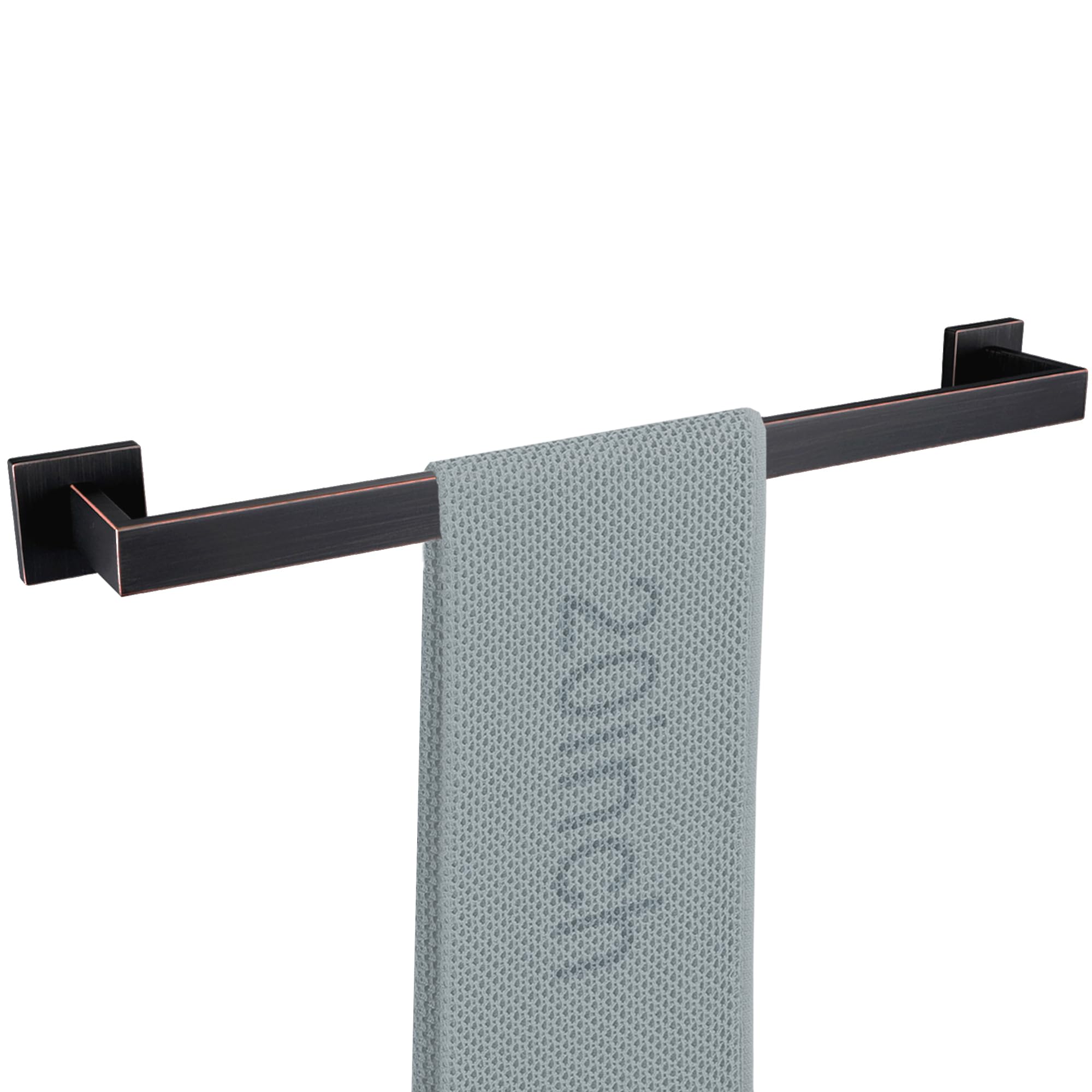 LANC 2 Pack Bath Towel Bars, Matte Black 24-Inch Bathroom Towel Rail Square Towel Racks Kitchen Towel Holders, Stainless Steel Wall Mount Towel Hanger Towel Rods,A8804-6MB