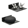 Z metnal Bathroom Shelf, Floating Shelves, Metal Display Wall Shelf, Aluminum, Wall Mounted, Matt Black,16 inch, 2 Pack