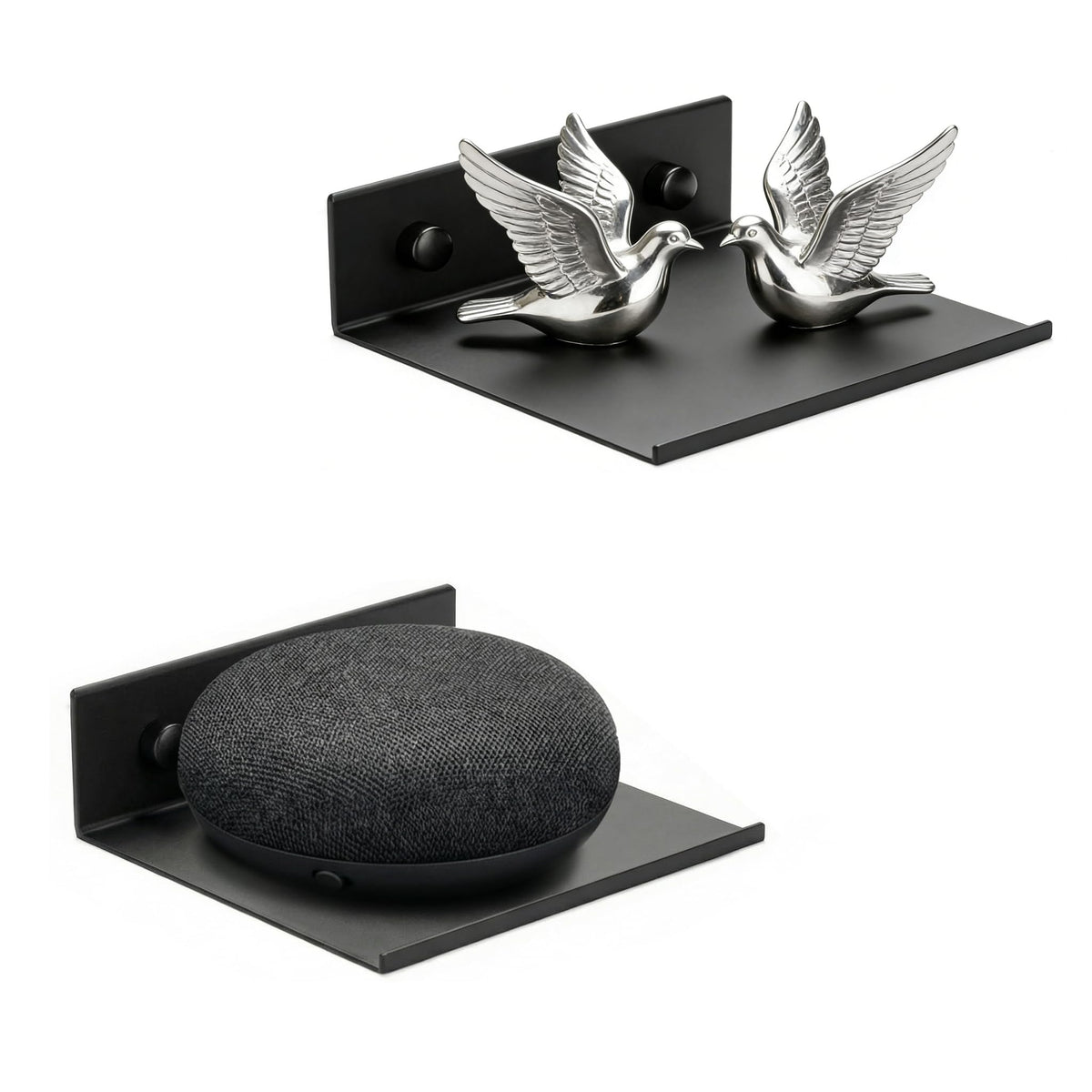 Z metnal Bathroom Shelf, Floating Shelves, Metal Display Wall Shelf, Aluminum, Wall Mounted, Matt Black,16 inch, 2 Pack