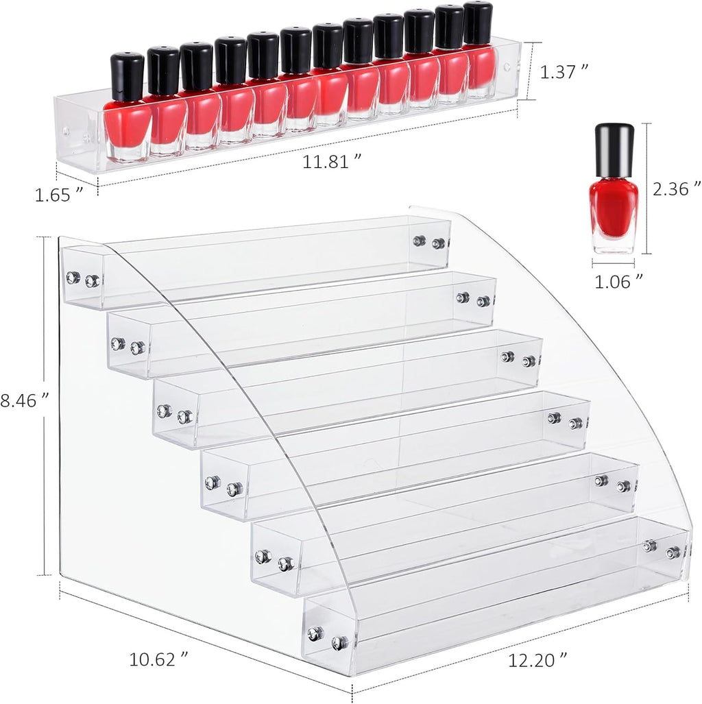 KINGROW Nail Polish Organizer, Acrylic Paint Display for table 6 Tier