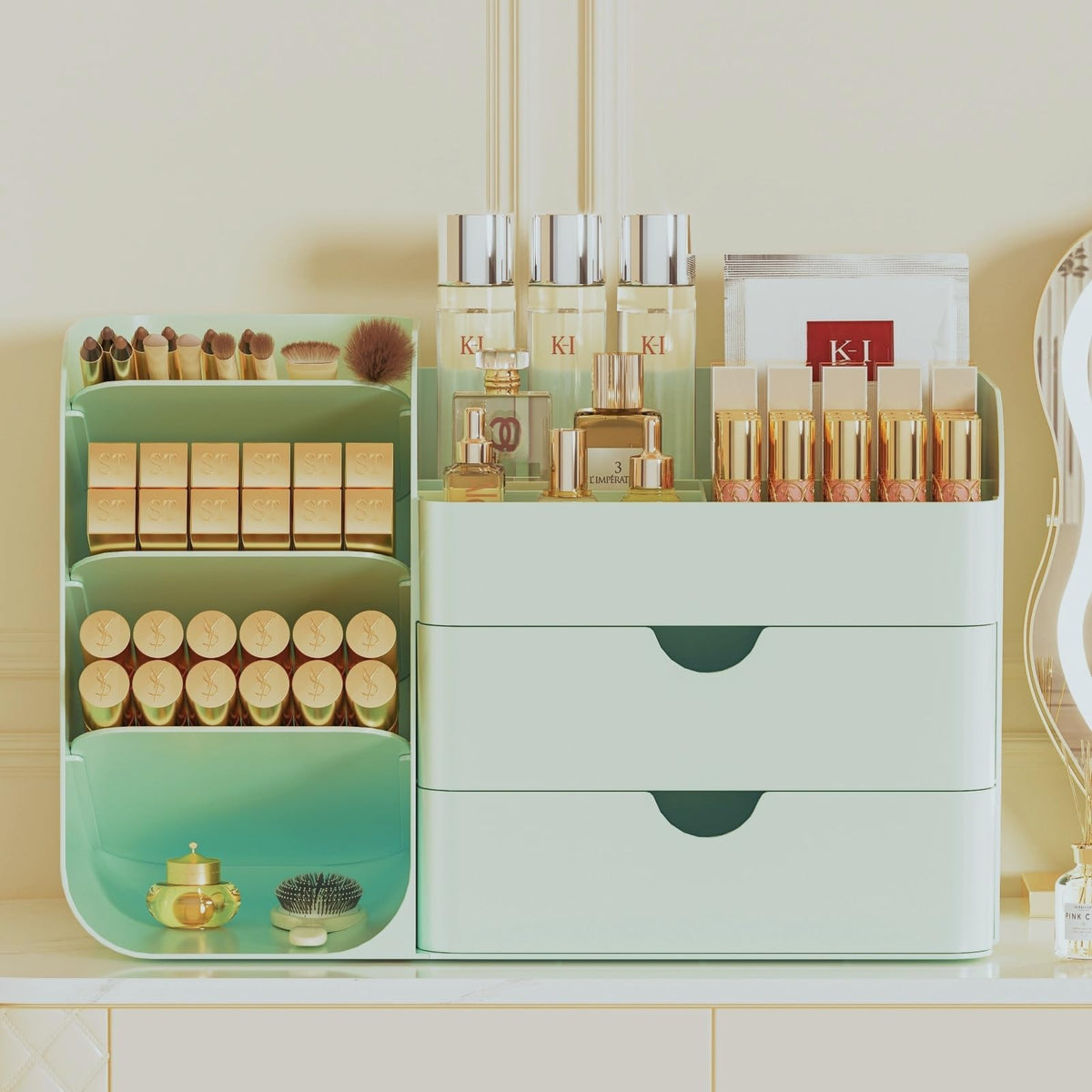 Large Makeup Organizer Countertop for Vanity Skincare Organizers Cream