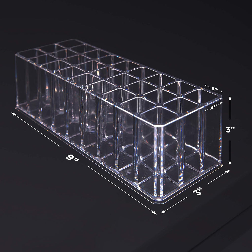 FAJ Eyeshadow Palette Lipgloss Organizers, Acrylic Makeup Holder for Vanity, Drawer Storage, Cosmetics Pallets Countertop Clear Storage (27 spaces)