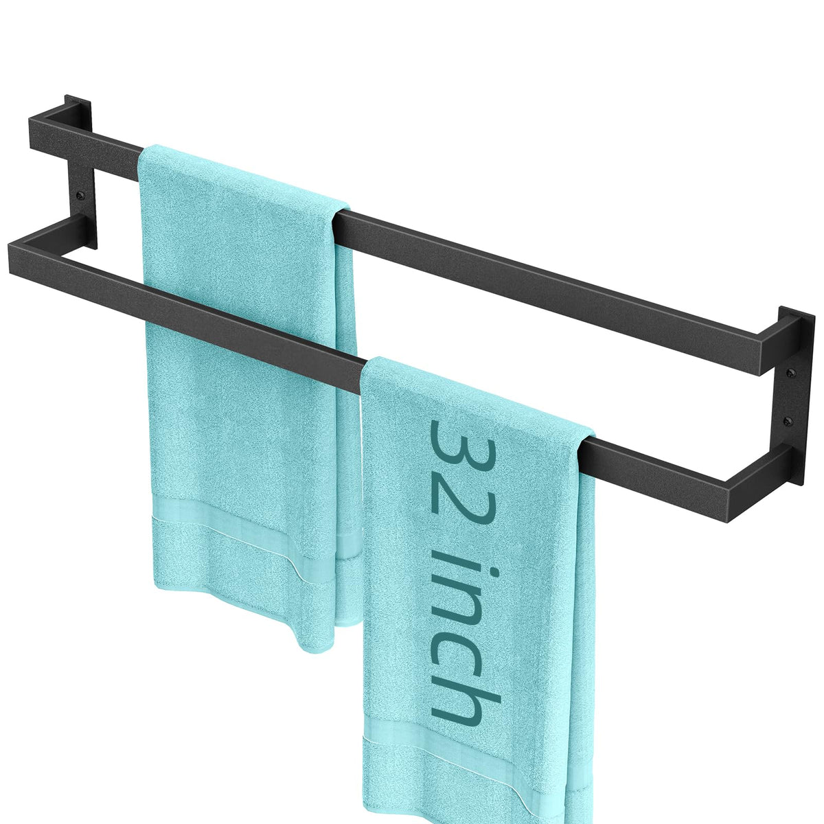 FLE Towel Bar, Black Wall Mount Towel Holder for Bathroom Kitchen,16 Inch