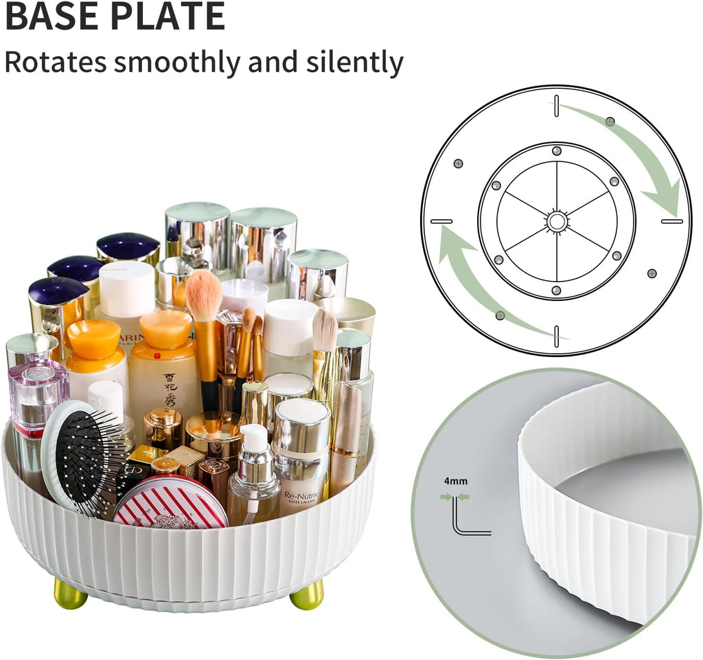 funest Makeup Perfume Organizer, 360 Degree Rotating Lazy Susan Cosmetic Desk Storage Lotions Display Case Round Tray with Large Capacity, for your Jewelry