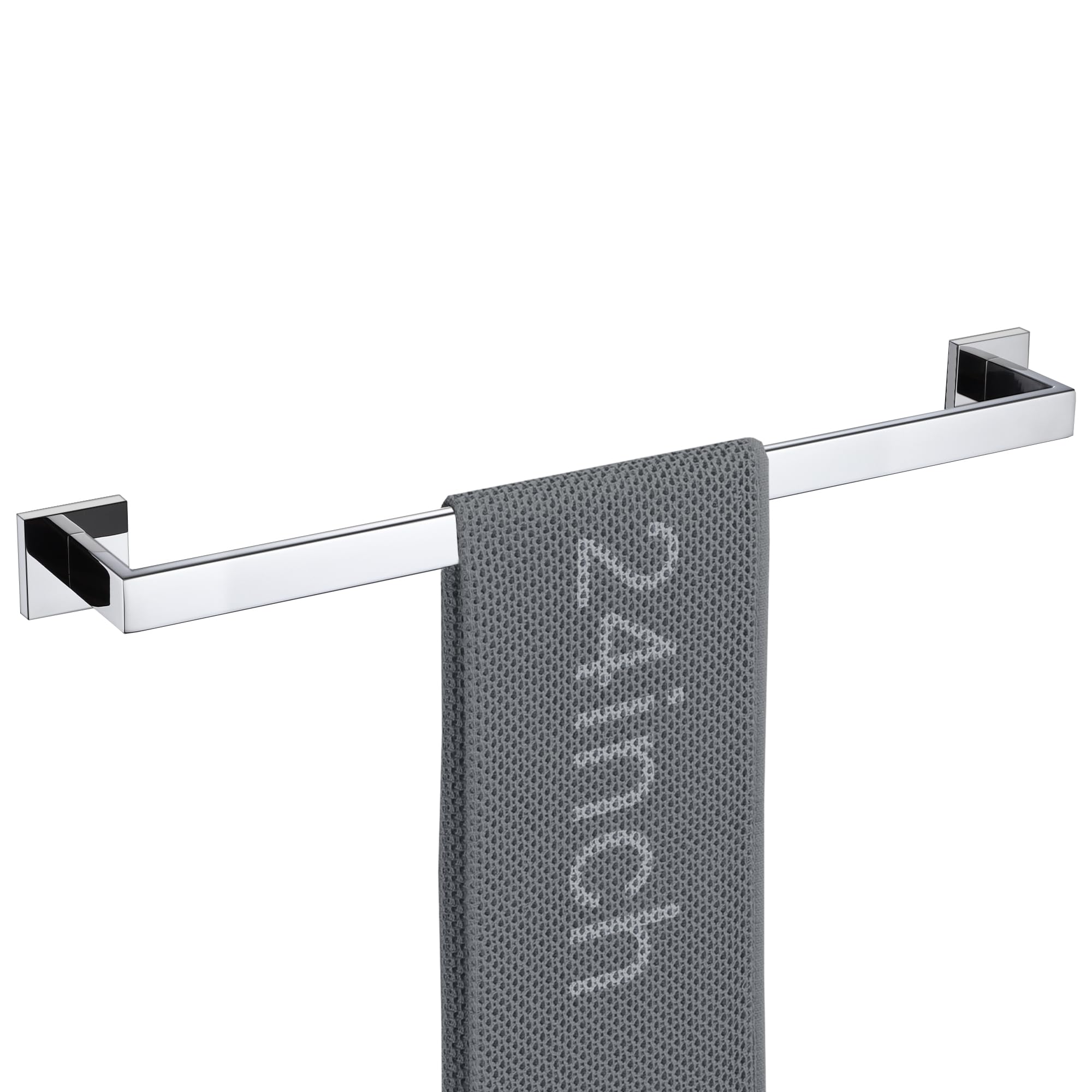 LANC 2 Pack Bath Towel Bars, Matte Black 24-Inch Bathroom Towel Rail Square Towel Racks Kitchen Towel Holders, Stainless Steel Wall Mount Towel Hanger Towel Rods,A8804-6MB