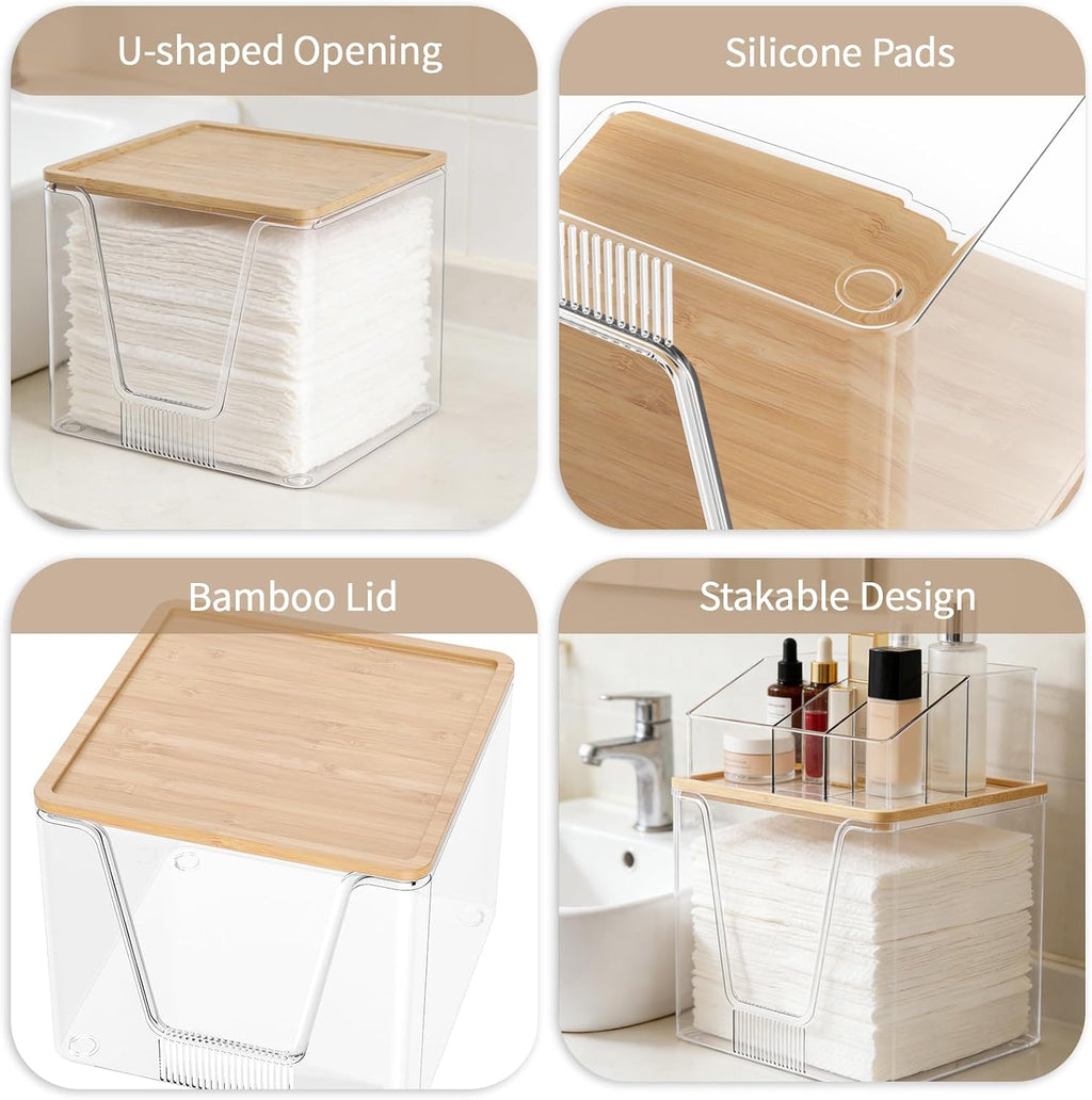 SPOSPO 2 in 1 Disposable Facial Towel Holder and Cosmetic Organizer