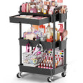 Goovilla Rolling Makeup Organizer Cart with Removable Drawer, 3 Tier Pink