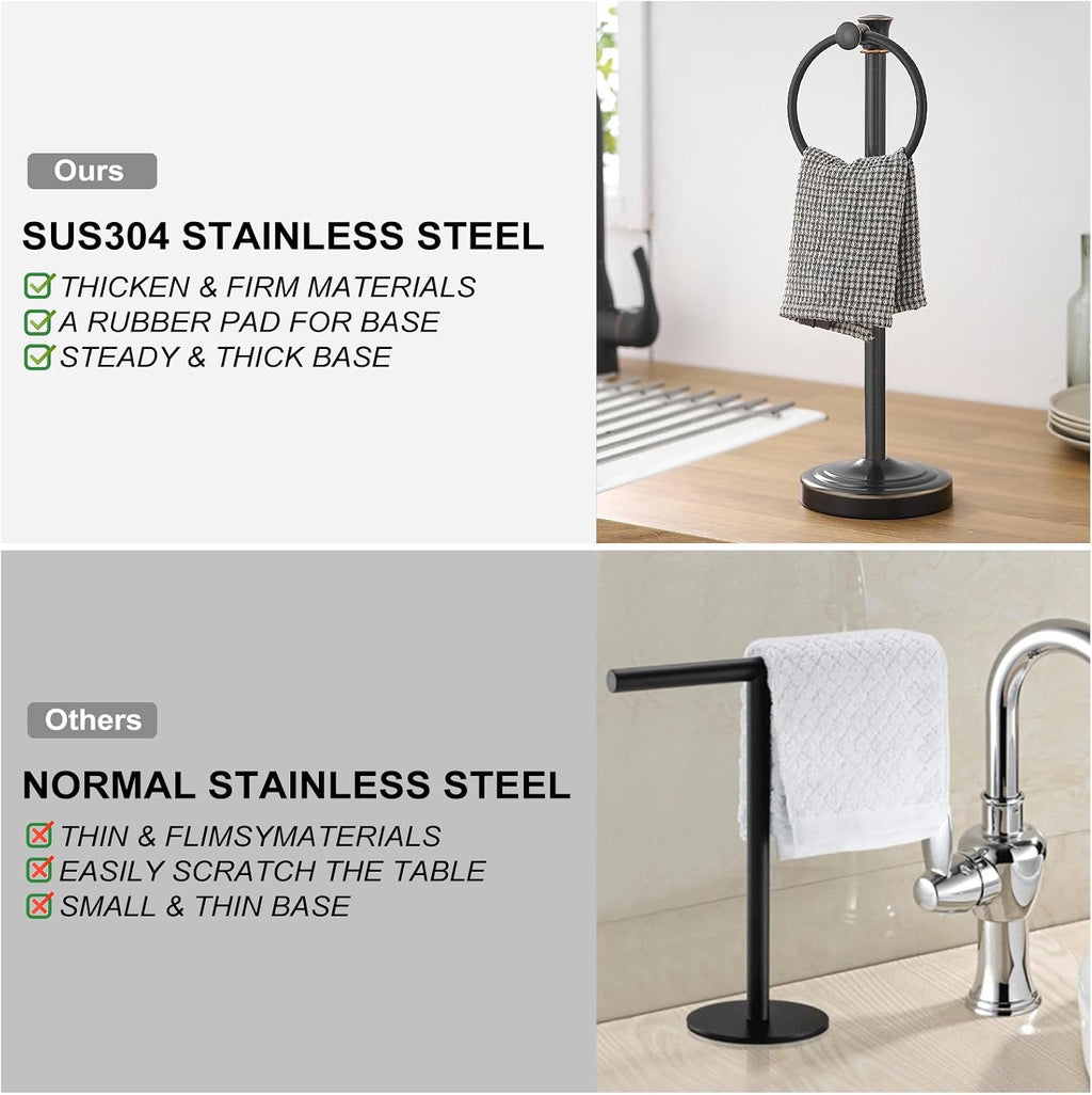Hoimpro Hand Towel Holder Stand Free Standing Towel Bar Oil Rubbed Bronze