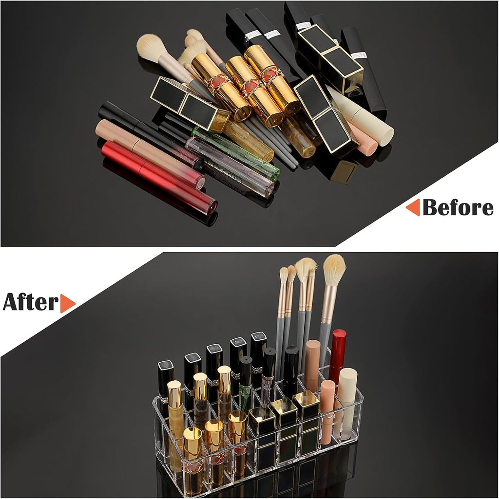 ELLDOO Rollerball Perfume Organizer, 24 Spaces Clear Acrylic