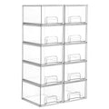 Vtopmart Clear Stackable Storage Drawers, 2 Pack Wide Plastic Organizers