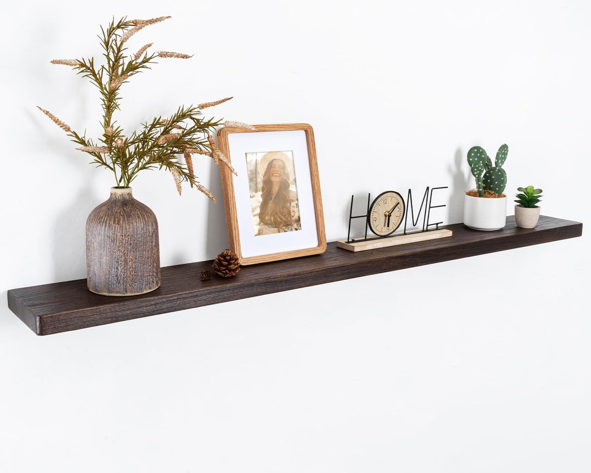 Marsmiles 48in Solid Wood Floating Shelves for Wall, 1Pack|Walnut