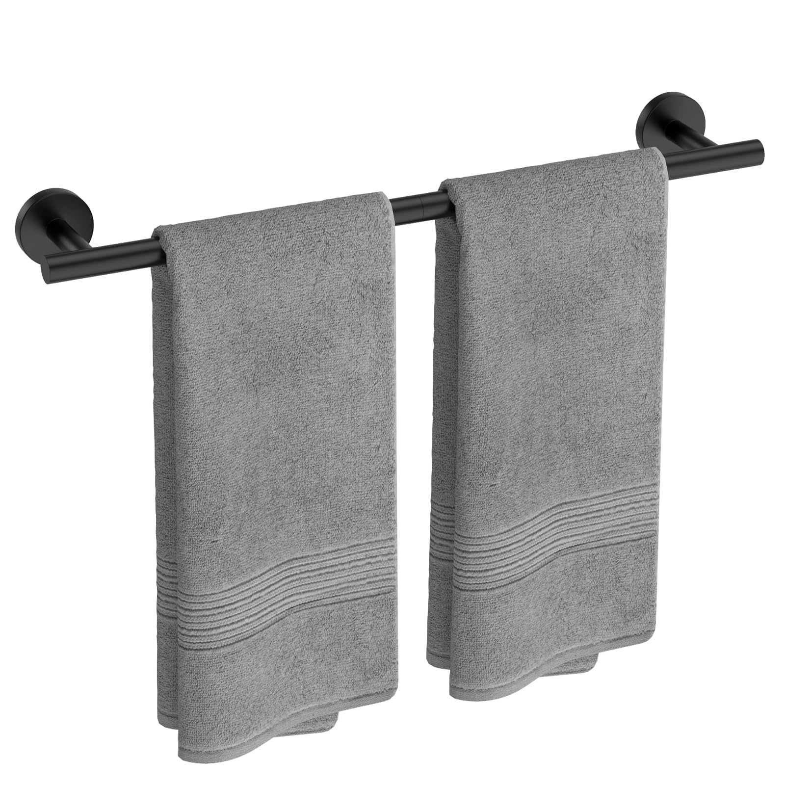 USHOWER Brushed Nickel Towel Bar, 24-Inch Towel Racks for Bathroom