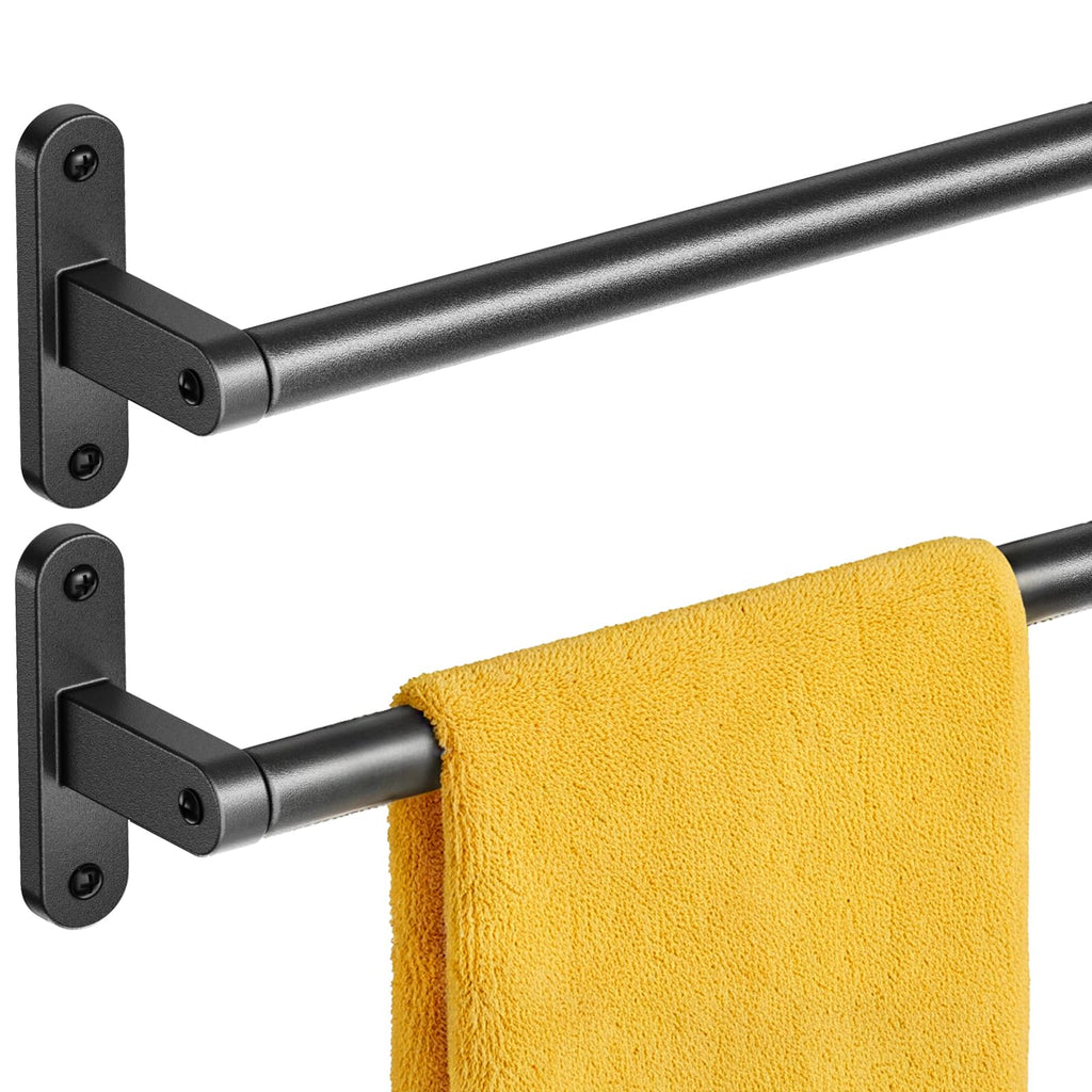 Powools Matte Black 24" Towel Rack, Rustproof Wall Mounted Towel Bar
