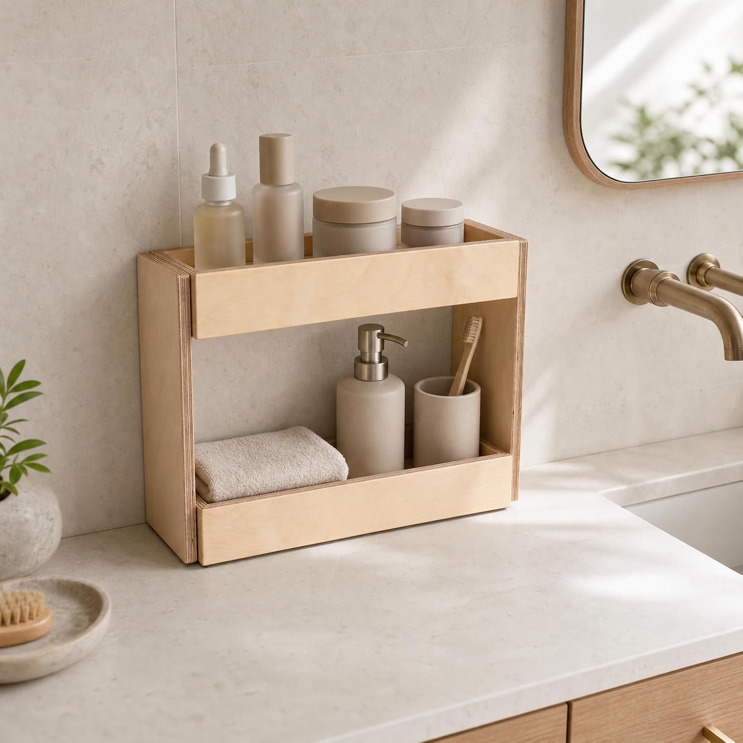 2-Tier Bathroom Kitchen Coffee Station Counter Shelf Organizer
