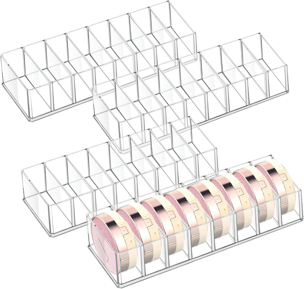 4 Pcs Uanse Acrylic Makeup Compact Organizer Detachable Clear Organizer