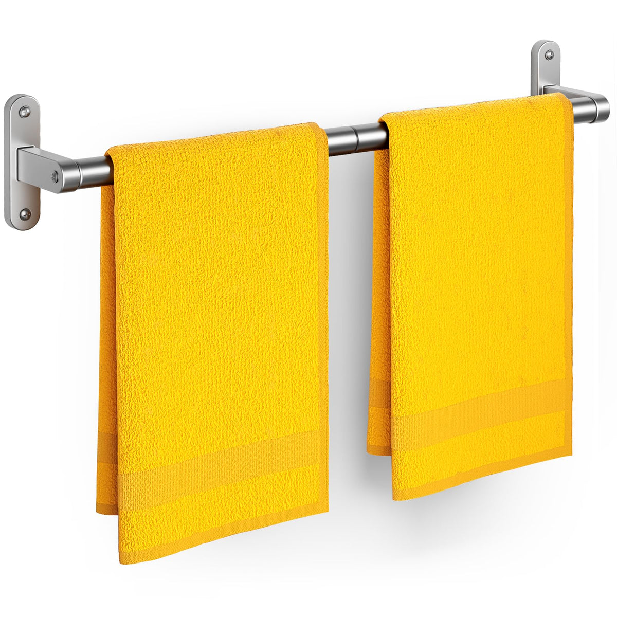 Powools Matte Black 24" Towel Rack, Rustproof Wall Mounted Towel Bar