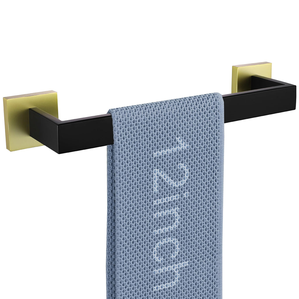 LANC 2 Pack Bath Towel Bars, Matte Black 24-Inch Bathroom Towel Rail Square Towel Racks Kitchen Towel Holders, Stainless Steel Wall Mount Towel Hanger Towel Rods,A8804-6MB
