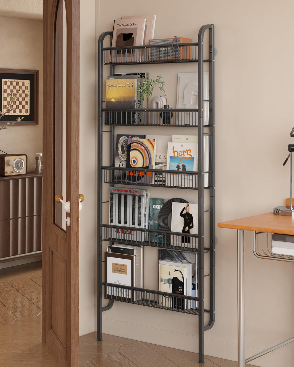 UMDONX Narrow 5-Tier Behind-the-Door Bathroom Storage Rack