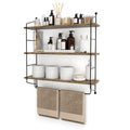 Sorbus 3-Tier Floating Shelves for Wall, Bathroom Storage & Decor (Brown)