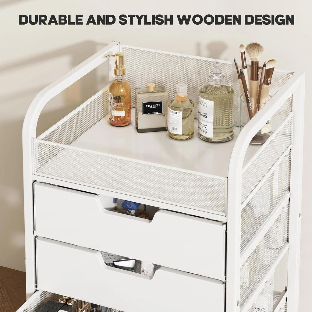 Makeup Cart Organizer with 4 Drawers and Dividers