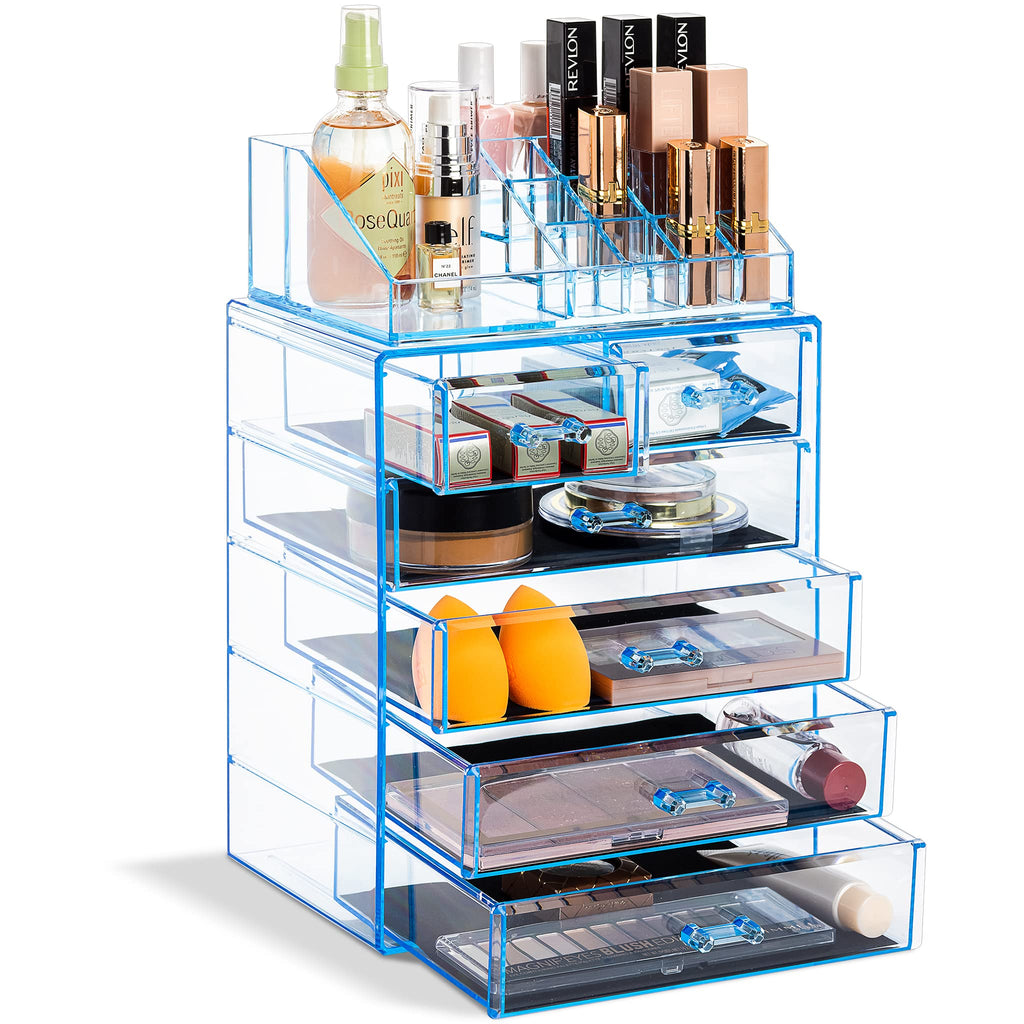 Sorbus Makeup Organizer, 6-Drawer Acrylic 2-Piece Set (Bronze Glow)