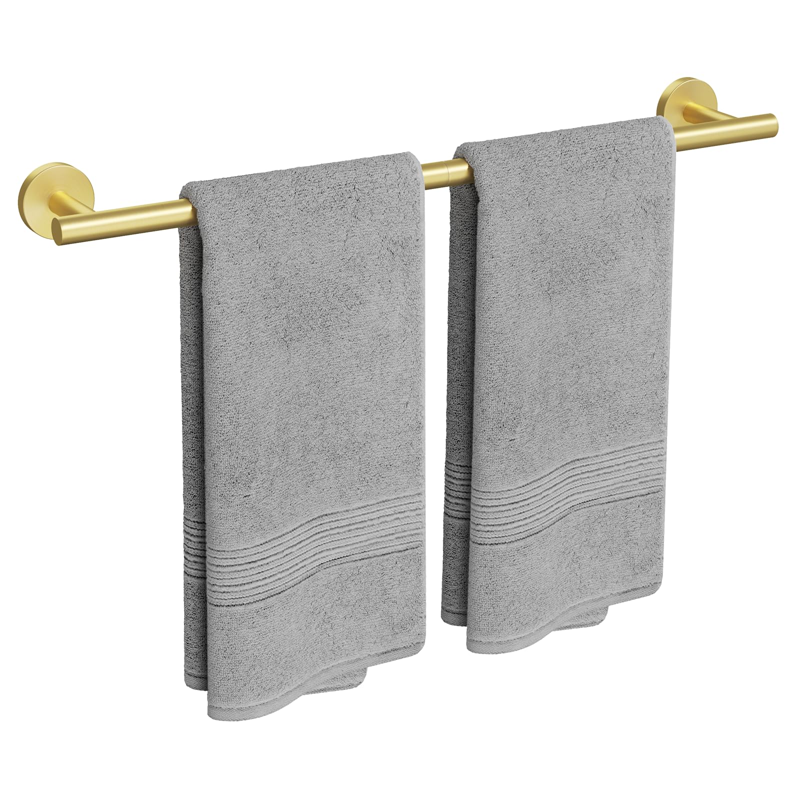 USHOWER Brushed Nickel Towel Bar, 24-Inch Towel Racks for Bathroom