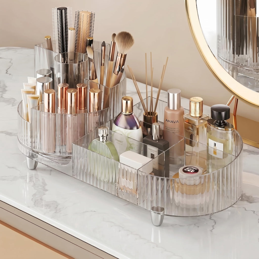 Booklov Rotating Makeup Organizer for Vanity Countertop, Amber