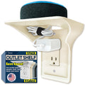 Power Perch Outlet Shelf with Cord Storage Strap, Plug Shelf White 2-Pack