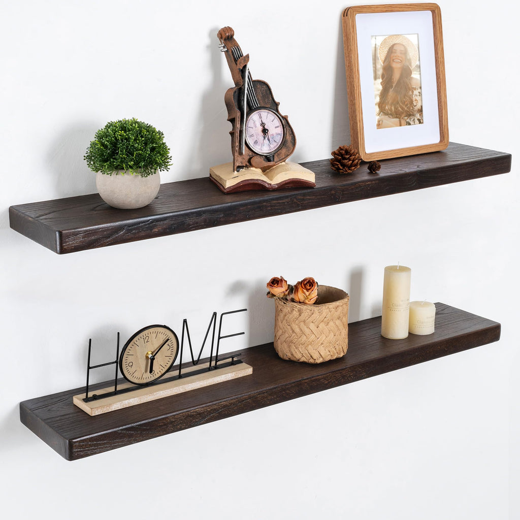 Marsmiles 48in Solid Wood Floating Shelves for Wall, 1Pack|Walnut