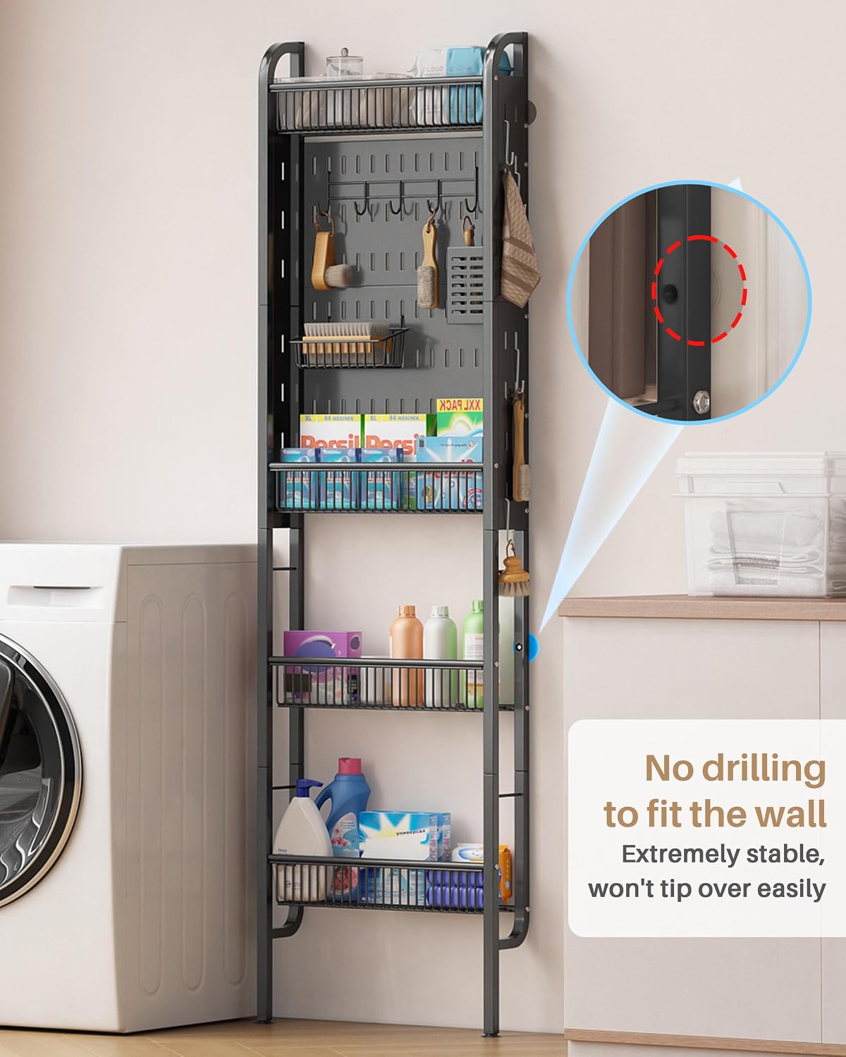 UMDONX Metal Narrow Multi-Functional Over-the-Door Storage Rack