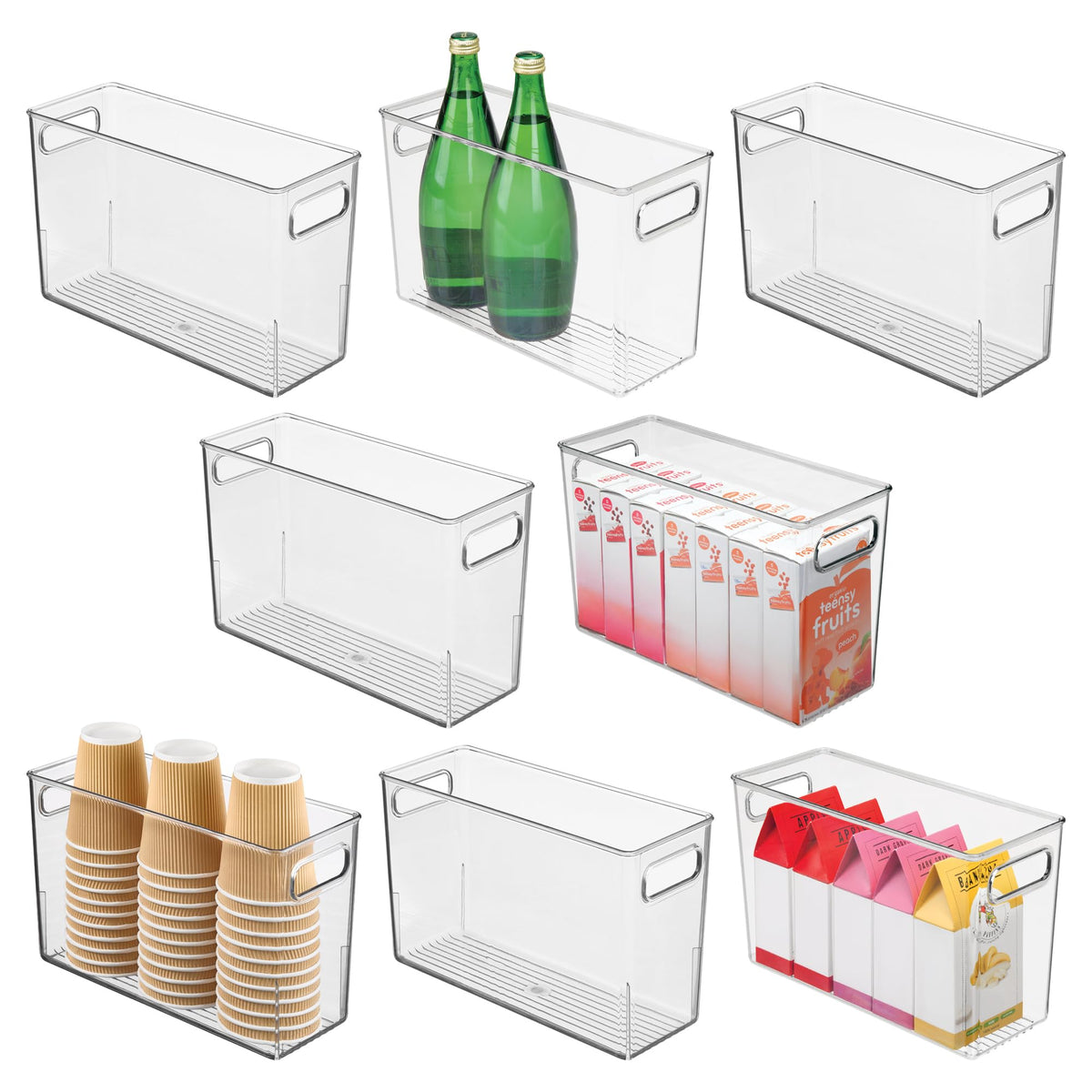 iDesign Slim Clear Plastic Bathroom Storage Bin, Tall Narrow