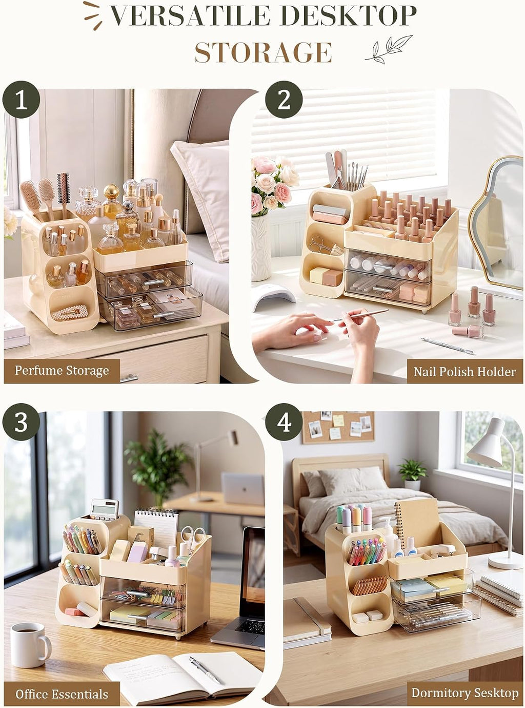 Large Makeup Organizer Countertop for Vanity Skincare Organizers Cream