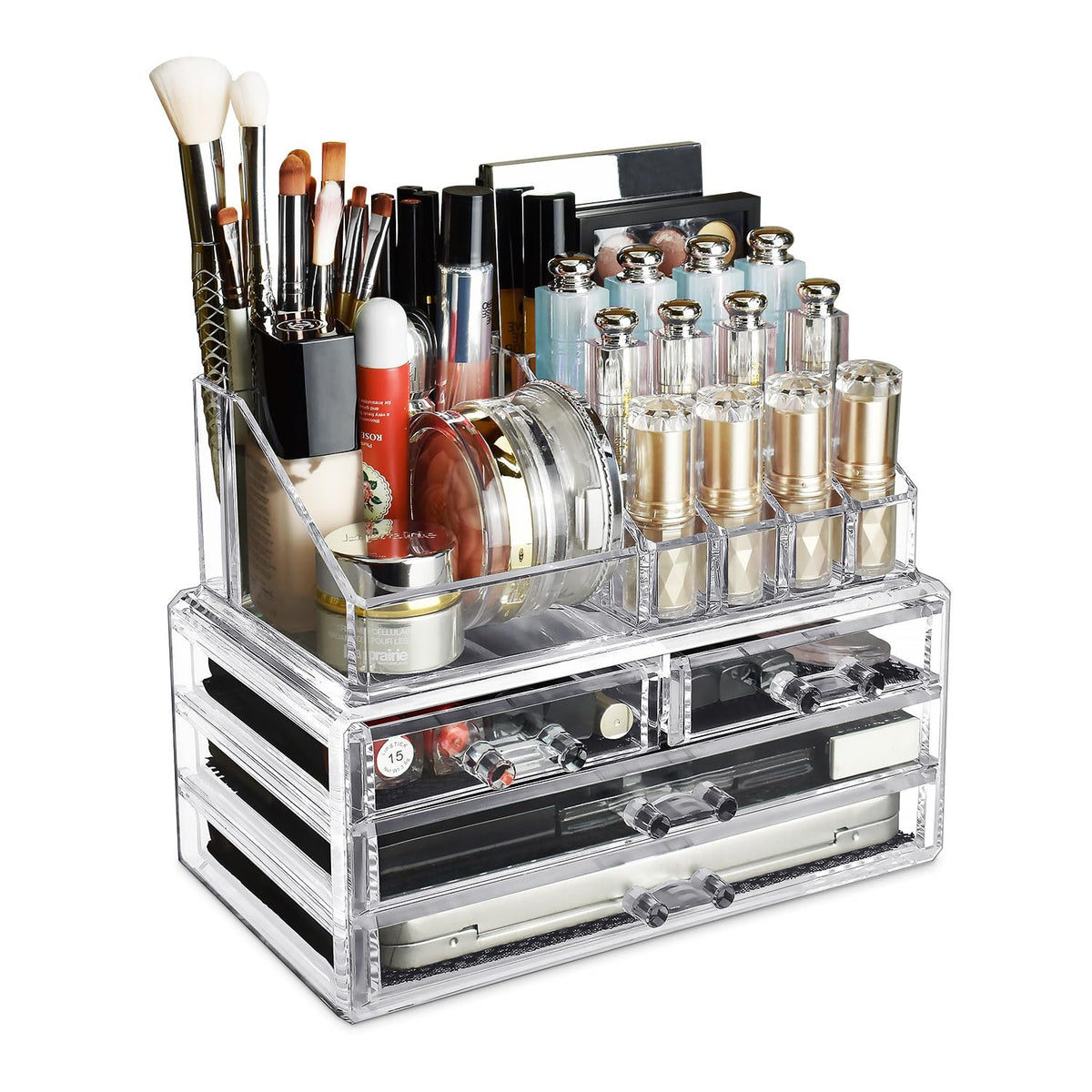 Ikee Design Acrylic Rotating Lipstick Gloss Make Up Organizer with 53 Slots