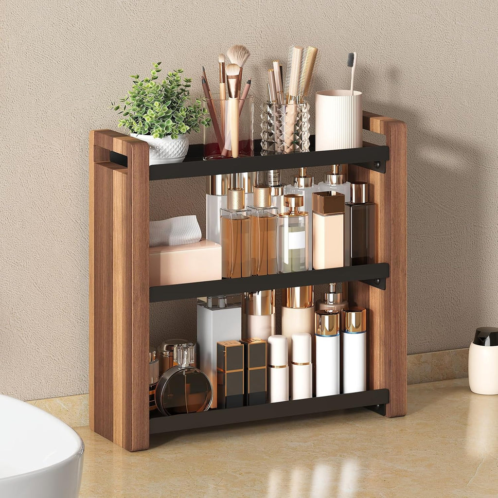 3 Tiers Bathroom Countertop Organizer, Bathroom Shelf, Makeup Organizer | Kitchen Countertop Organizer, Vanity Shelf, Bathroom Sink Organizer, Bathroom Organizers and Storage, Acacia