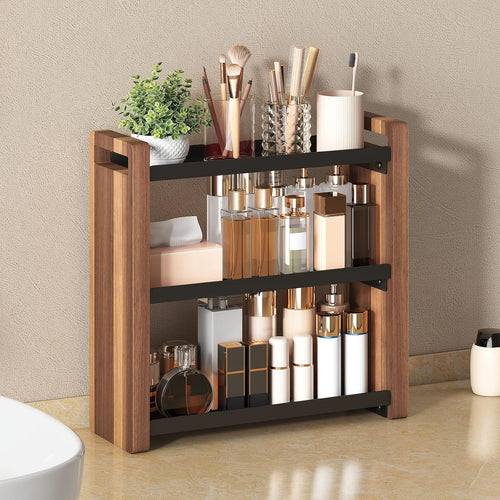 3 Tiers Bathroom Countertop Organizer, Bathroom Shelf, Makeup Organizer | Kitchen Countertop Organizer, Vanity Shelf, Bathroom Sink Organizer, Bathroom Organizers and Storage, Acacia