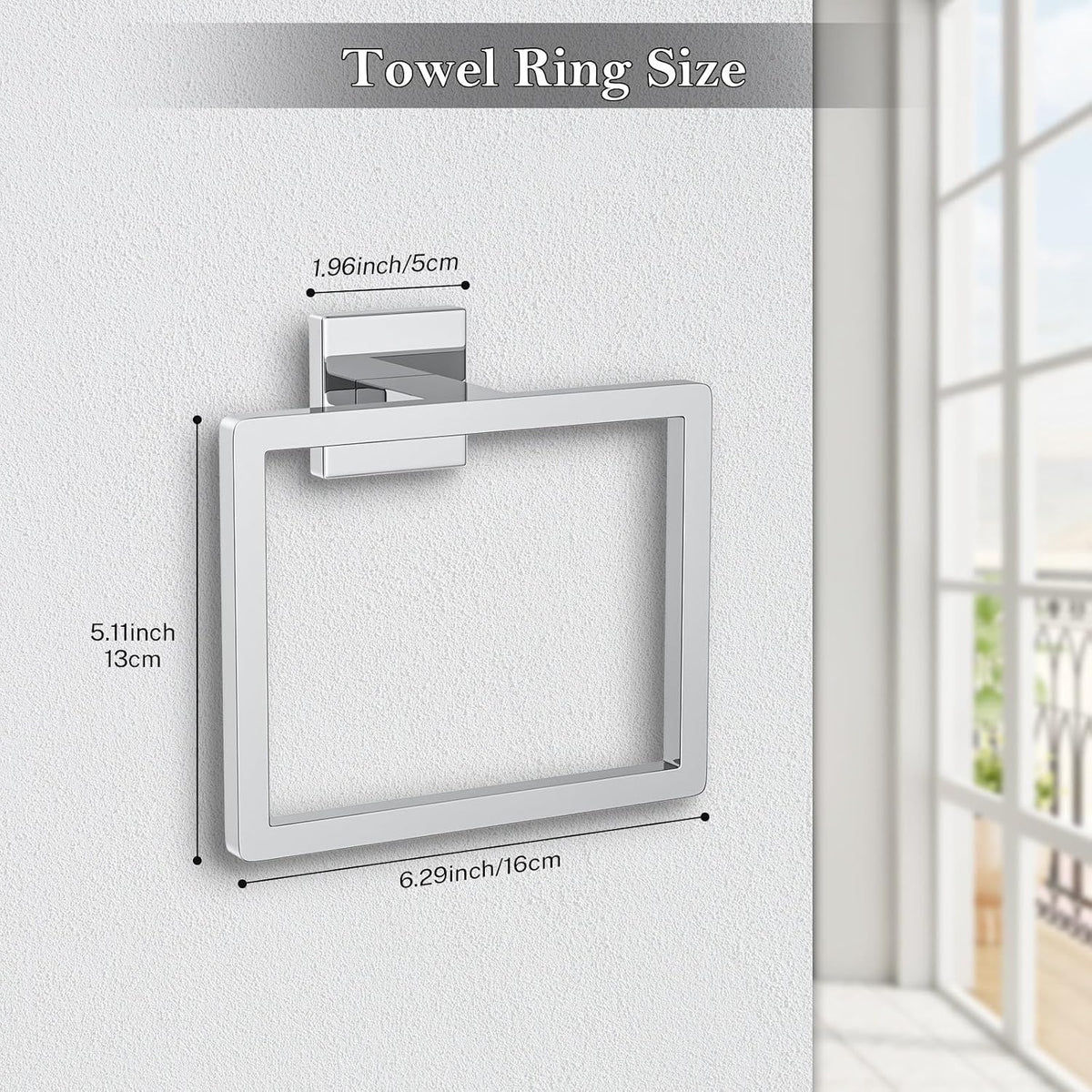 2-Piece Polished Chrome Towel Ring,Hand Towel Holder,Modern Towel Holder Stainless Steel Towel Rack Wall-Mounted Bathroom Towel Hanger