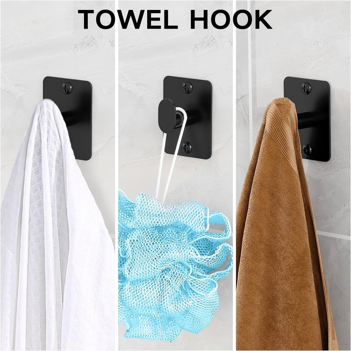 KLJKPA 10-Piece Bathroom Accessories Set, 24 inch Towel Bar