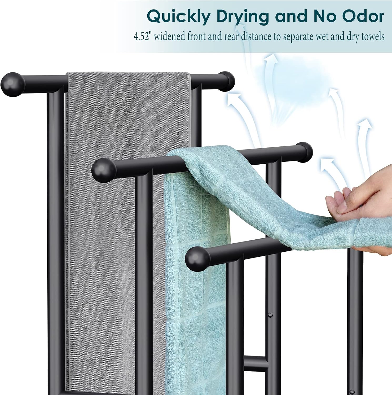 Kayfia 40'' Freestanding 3 Tier Alloy Steel Towel Rack with Storage Basket