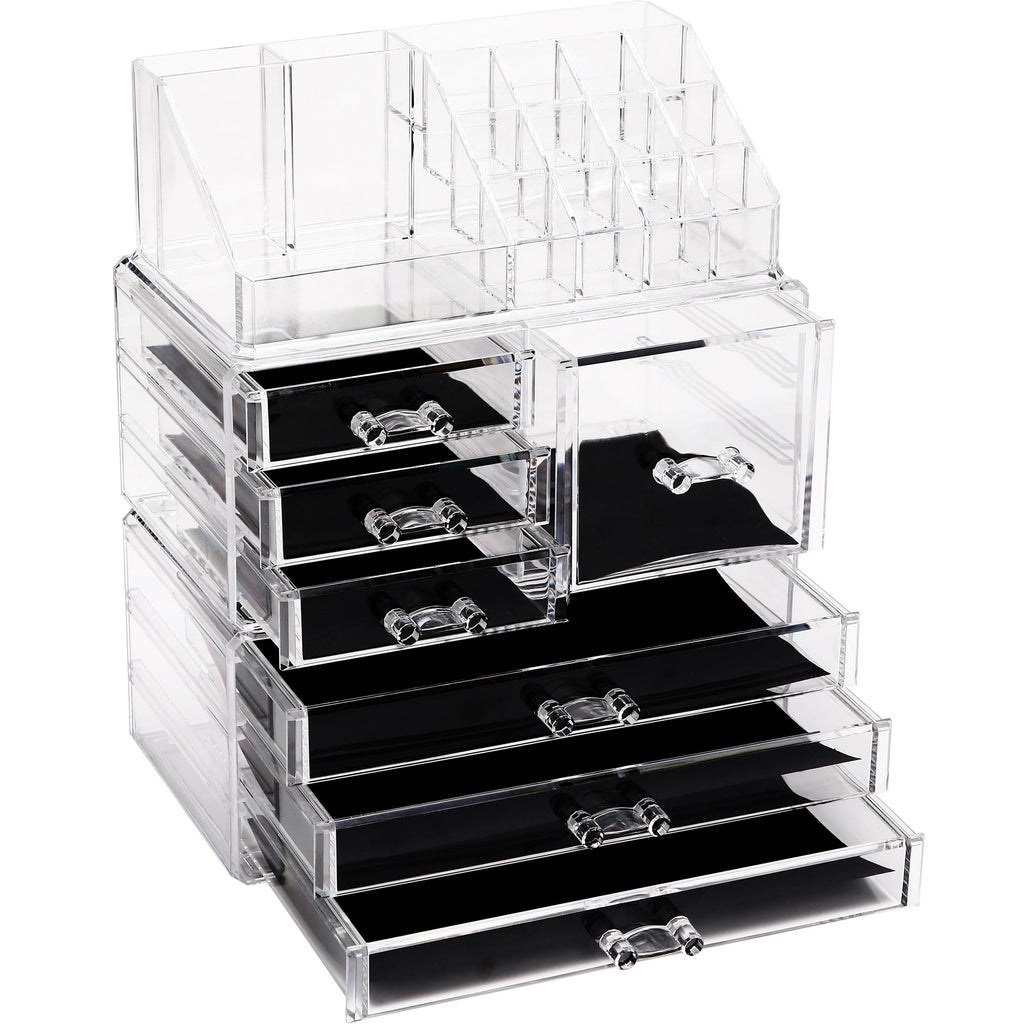 Sea Team Stackable Clear Acrylic 16-Slot Lipstick Organizer for Vanity