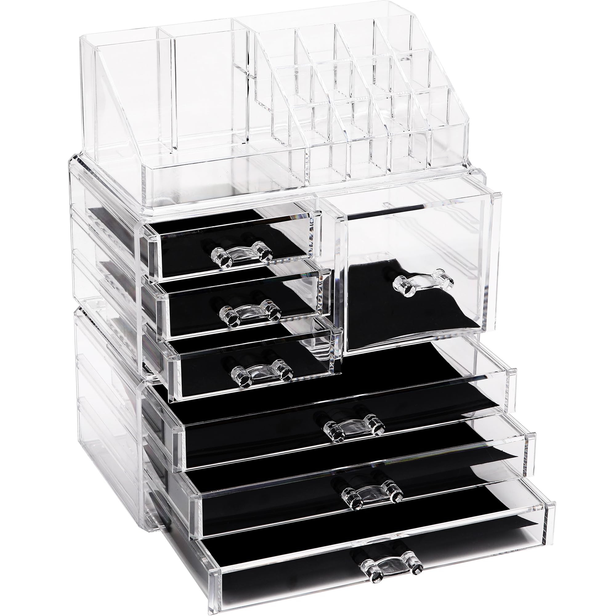 Sea Team Stackable Clear Acrylic 16-Slot Lipstick Organizer for Vanity