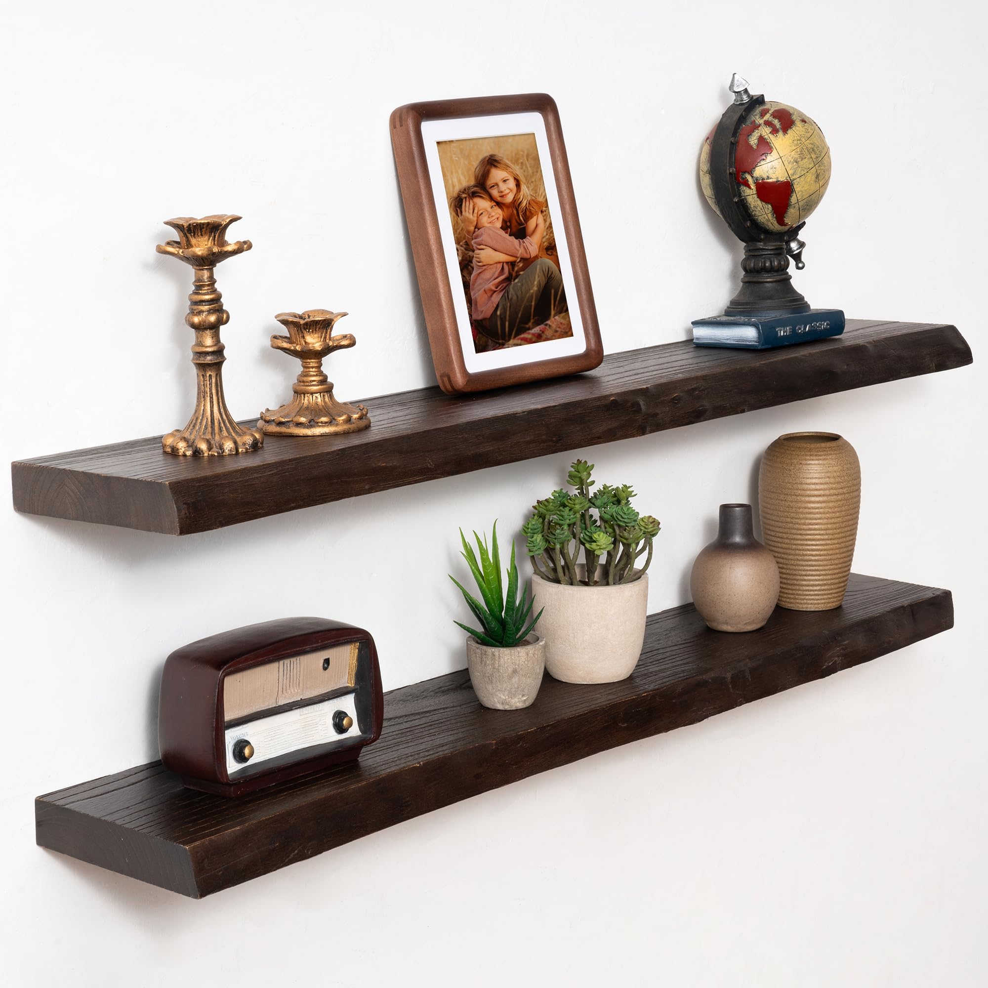 Marsmiles 48in Solid Wood Floating Shelves for Wall, 1Pack|Walnut